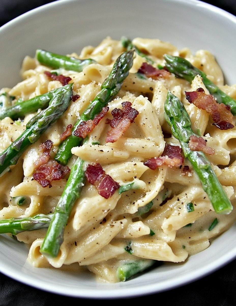 Creamy Pasta with Asparagus & Bacon