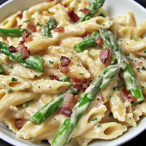 Creamy Pasta with Asparagus & Bacon