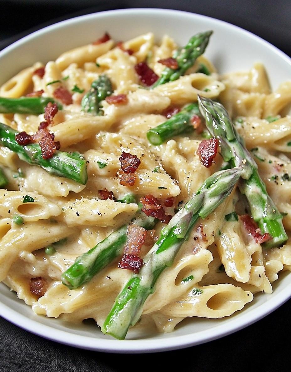 Creamy Pasta with Asparagus & Bacon