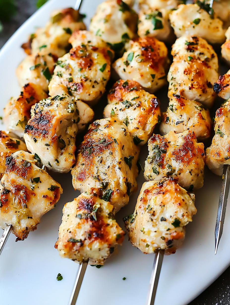 Garlic Parmesan Chicken Skewers