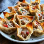 Baked Sausage and Pepper Jack Wontons