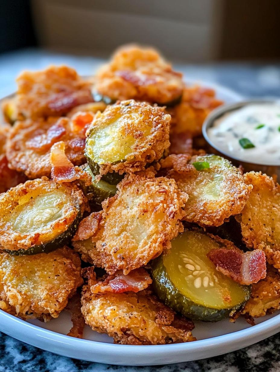 Cheesy Bacon Fried Pickles