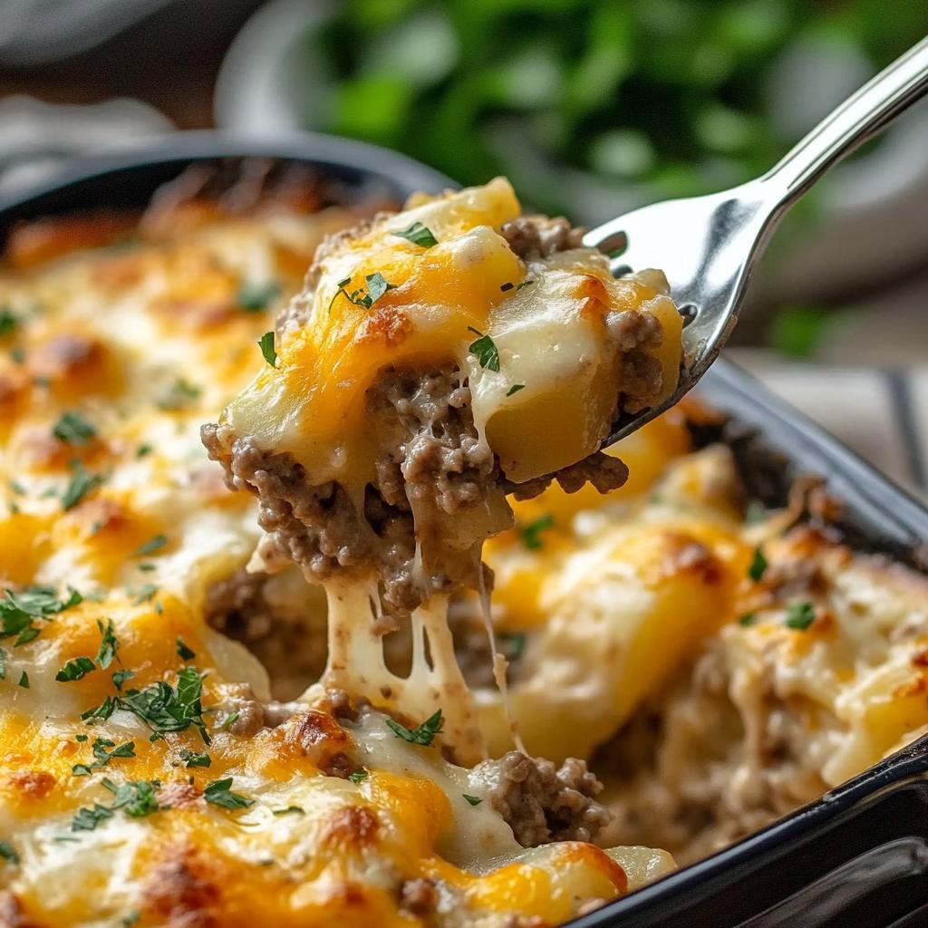 Cheesy Hamburger Potato Casserole