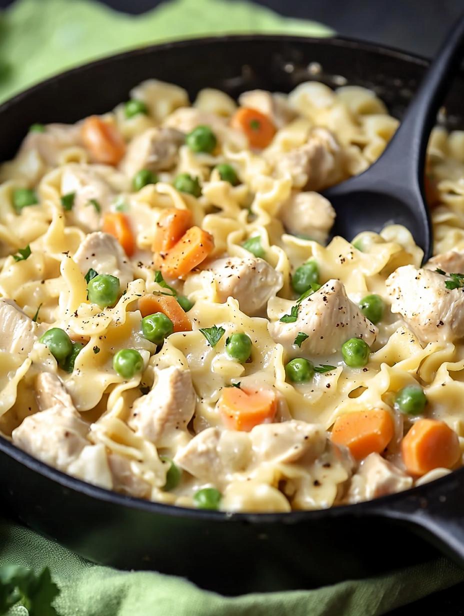 Chicken Pot Pie Noodle Skillet