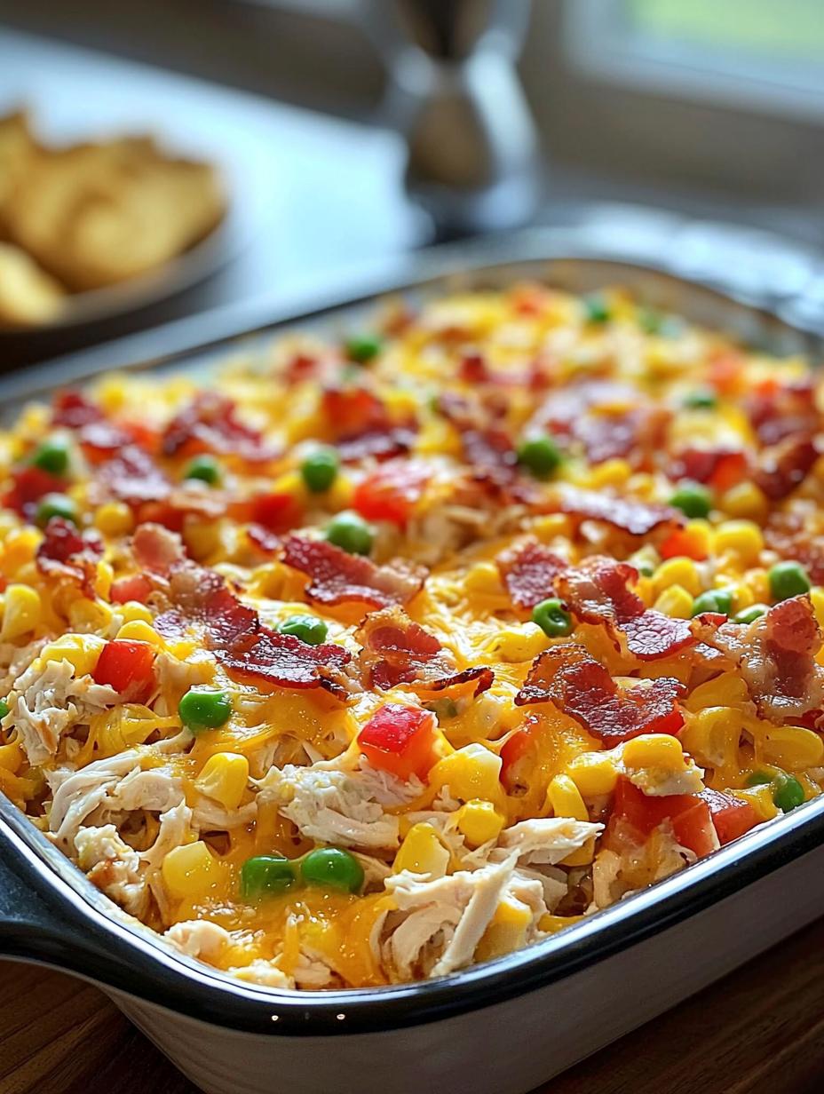 Confetti Chicken Casserole with Bacon 