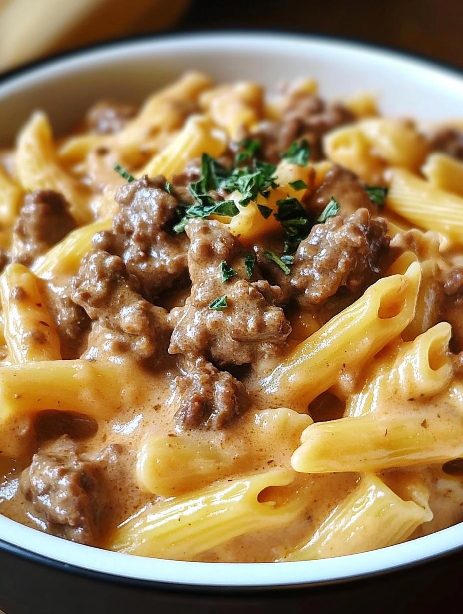 Creamy Slow Cooker Beef Pasta