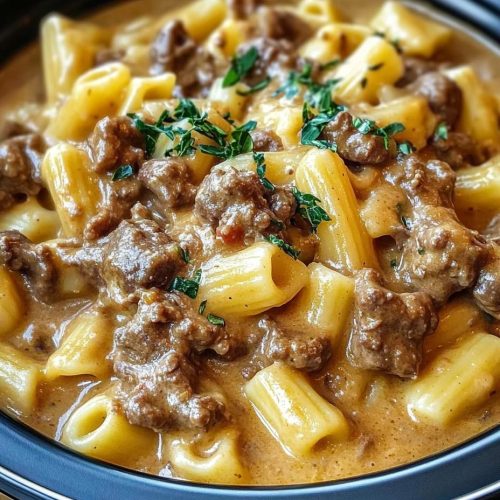 Creamy Slow Cooker Beef Pasta