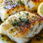 Golden Seared Cod with Herb Butter Sauce