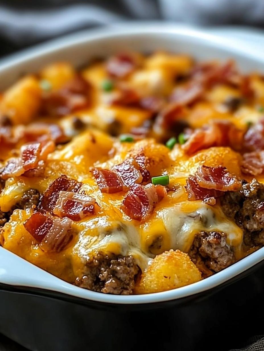 Slow Cooker Bacon Cheeseburger Casserole