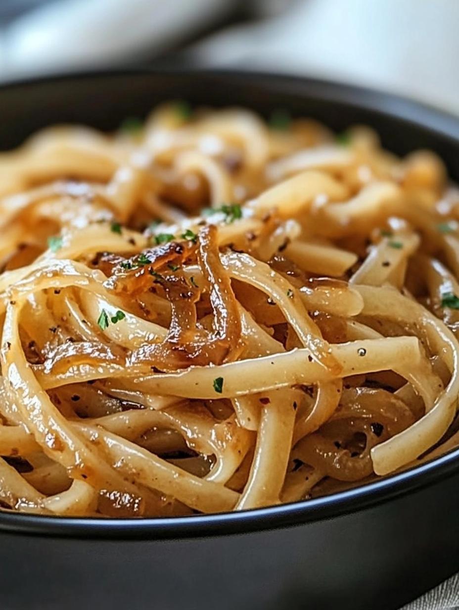 Slow Cooker Caramelized Onions Pasta 