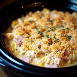 Slow Cooker Chicken Cordon Bleu Casserole