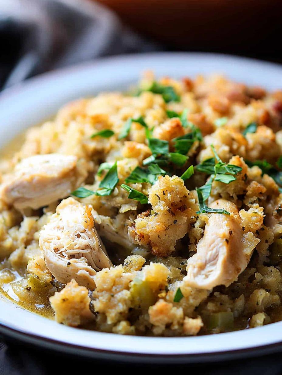 Slow Cooker Chicken & Stuffing