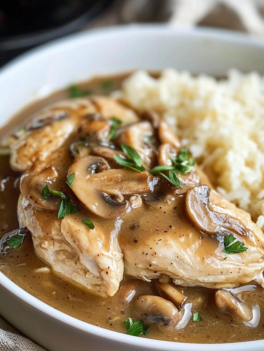 Slow Cooker Chicken with Mushroom Gravy