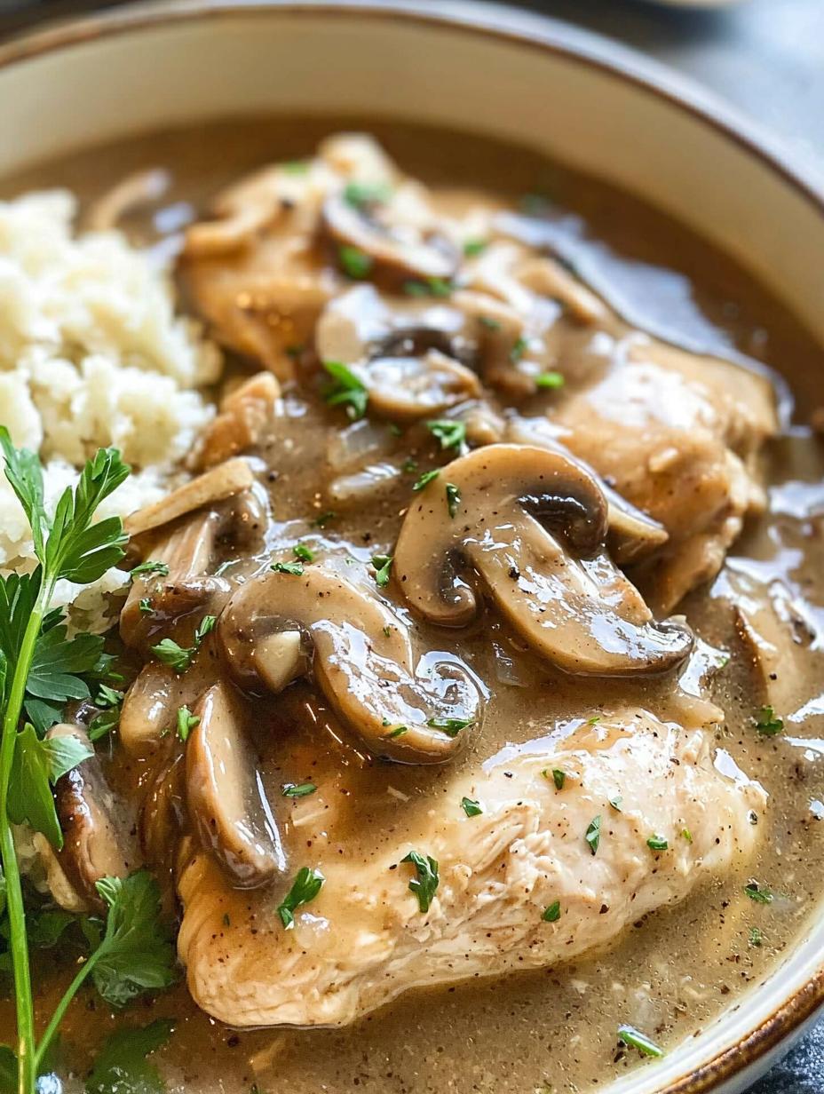 Slow Cooker Chicken with Mushroom Gravy