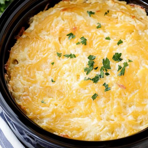 Slow Cooker Cracker Barrel CopyCat Hashbrown Casserole