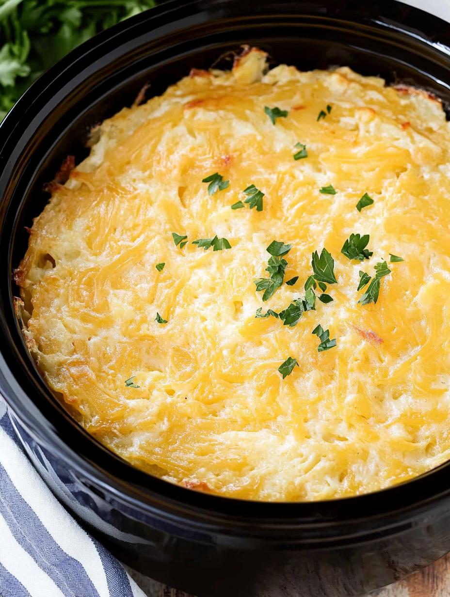 Slow Cooker Cracker Barrel CopyCat Hashbrown Casserole