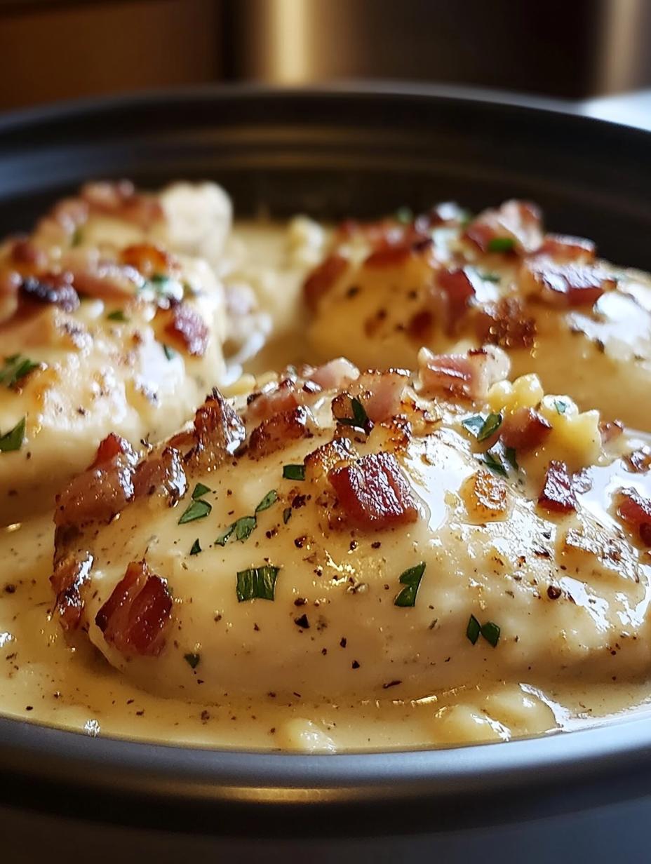  Slow Cooker Creamy Bacon Chicken