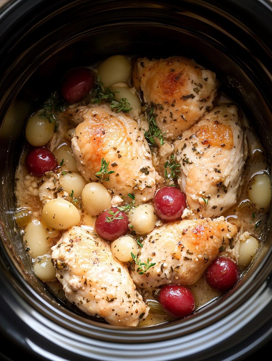 Slow Cooker Garlic Parmesan Chicken Thighs