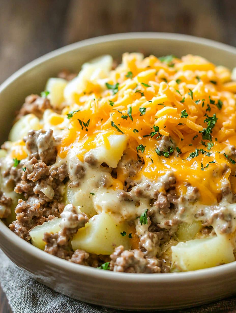 Slow Cooker Hamburger Potato Casserole Recipe