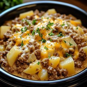 Slow Cooker Hamburger Potato Casserole Recipe