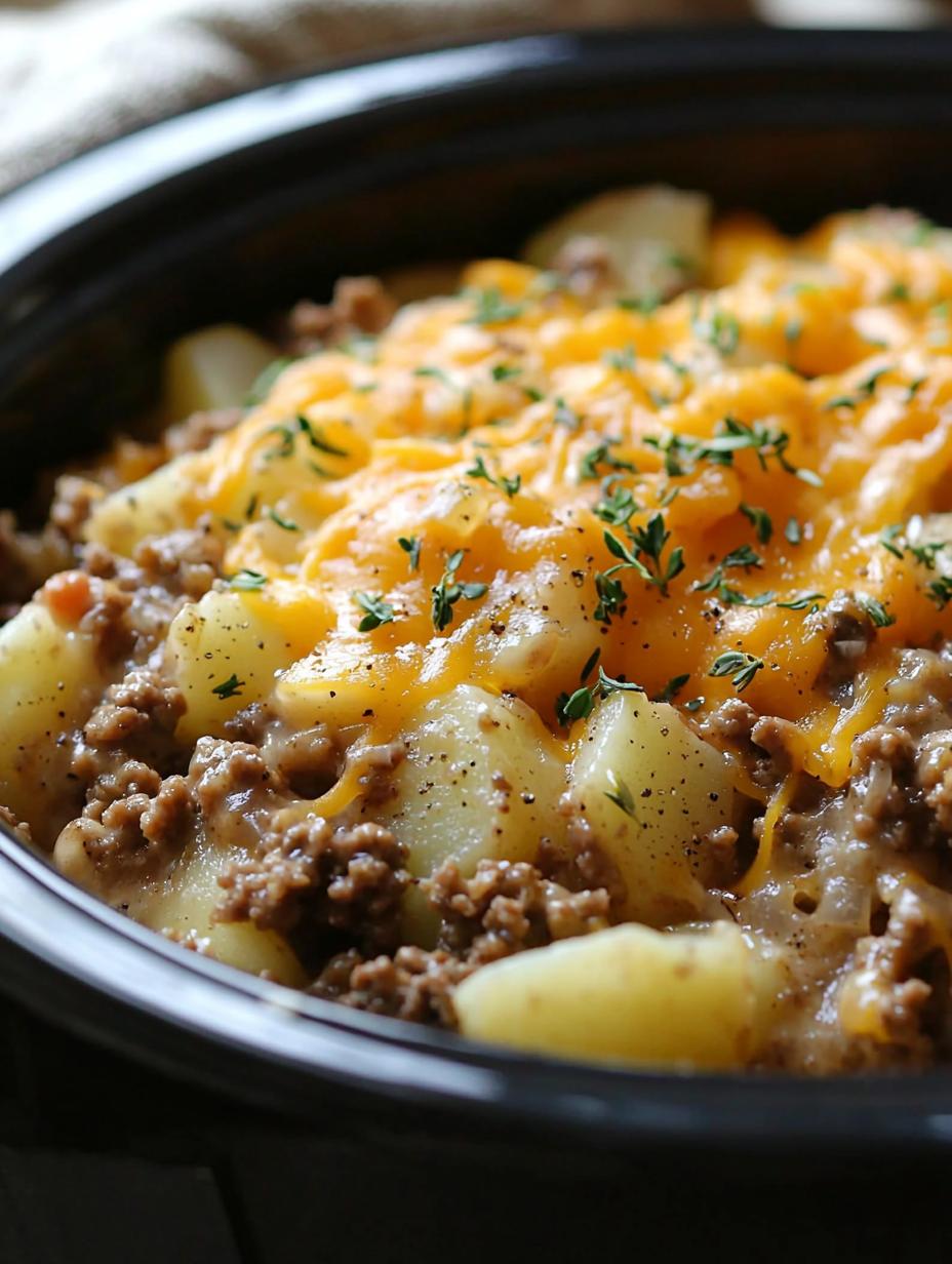 Slow Cooker Hamburger Potato Casserole Recipe