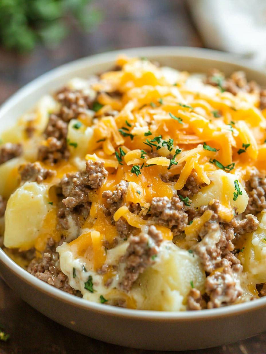 Slow Cooker Hamburger Potato Casserole Recipe