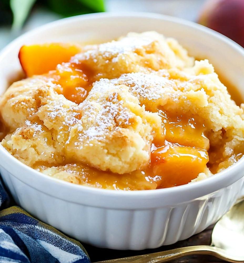 Easy Peasy Slow Cooker Peach Cobbler