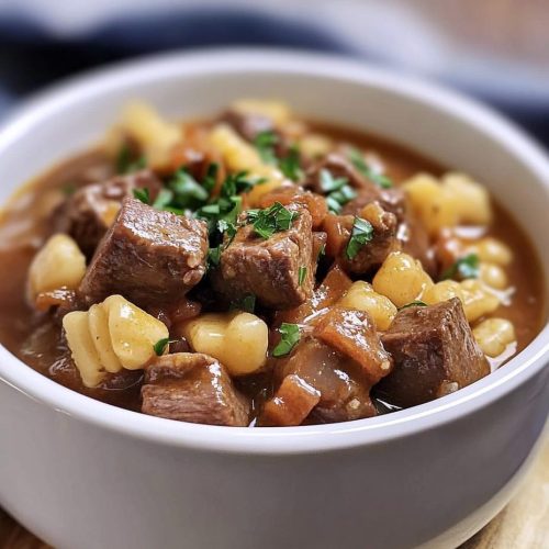 Slow Cooker Beef and Pasta Stew