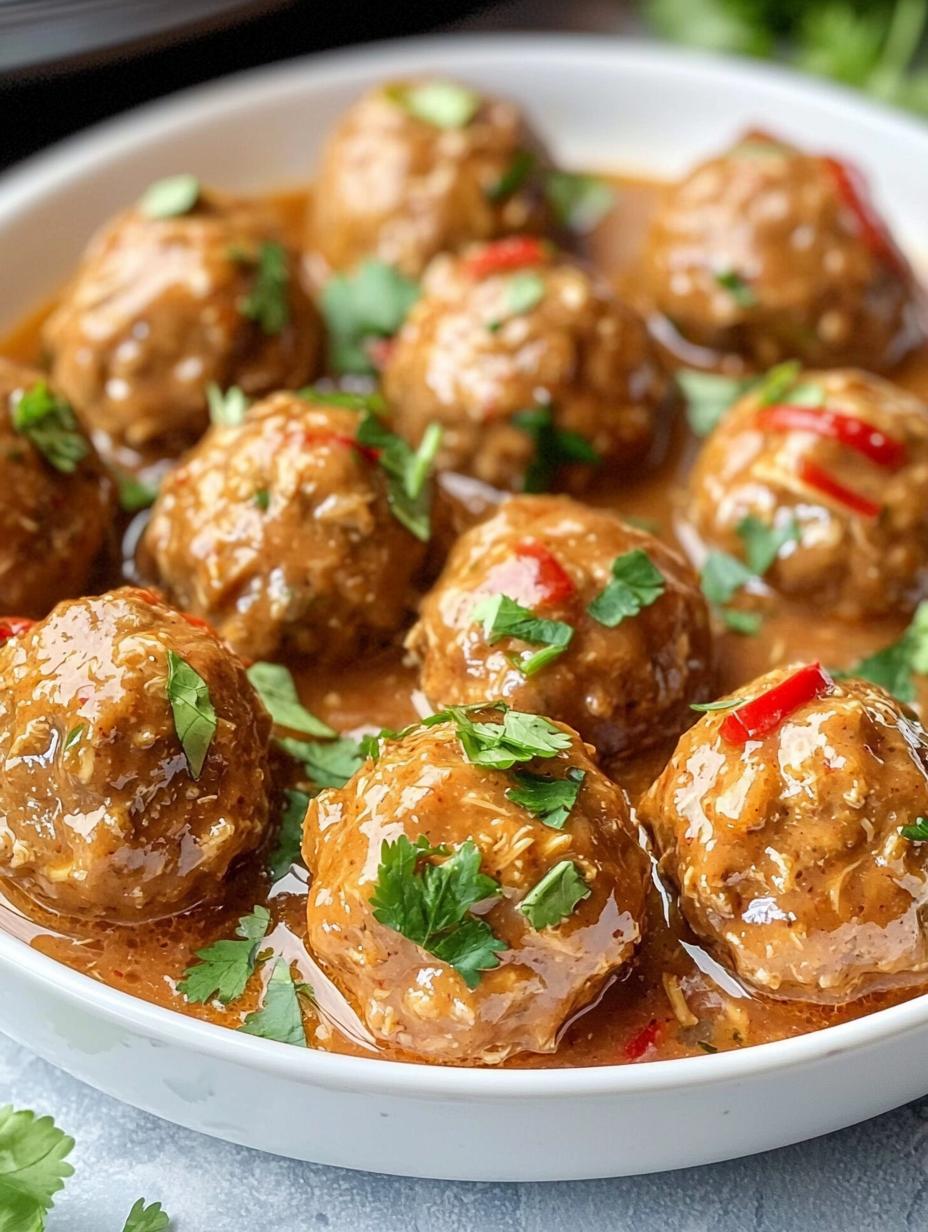 Slow Cooker Thai Chicken Meatballs