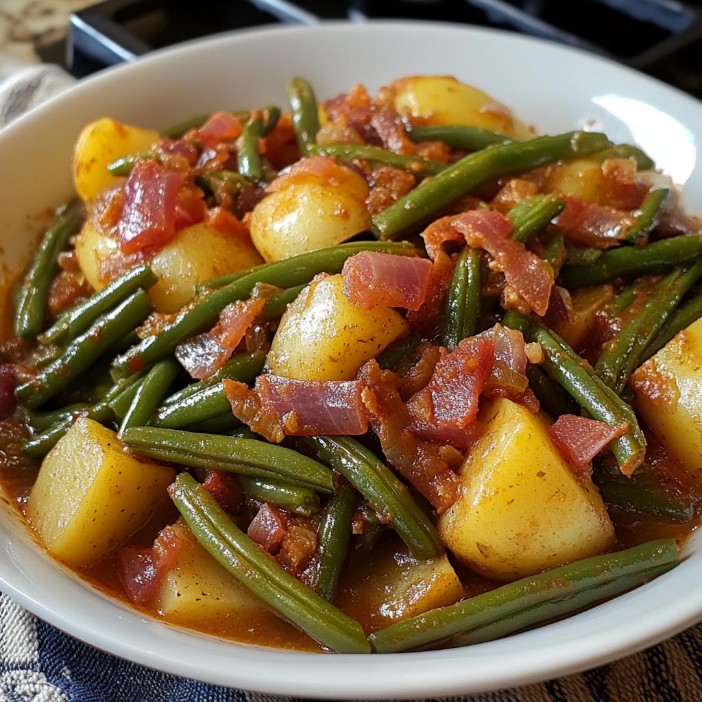 Smothered Green Beans with Potatoes