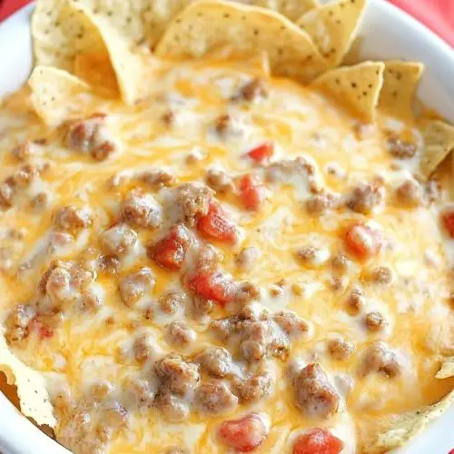 Spicy sausage cheese dip