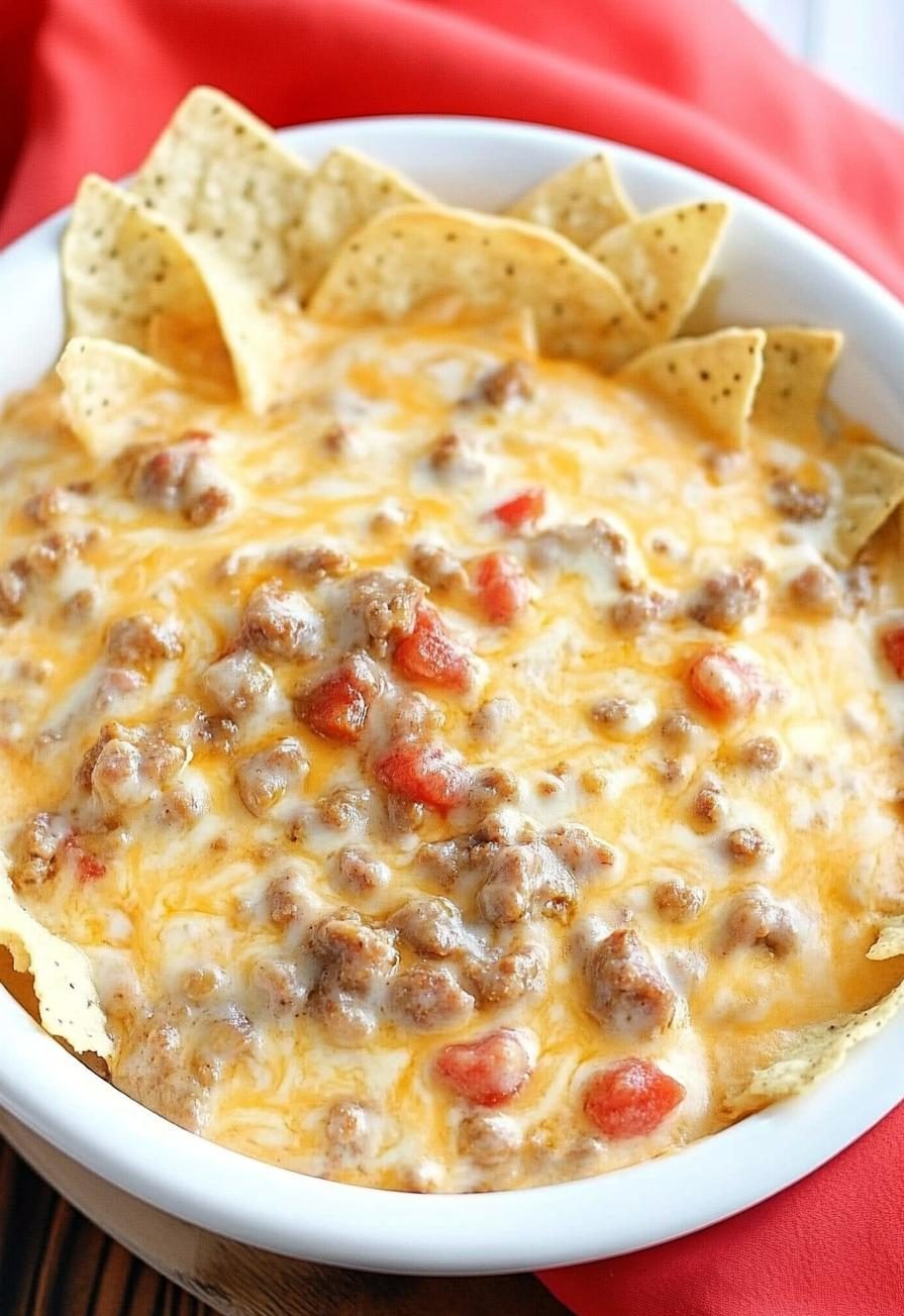 Spicy sausage cheese dip