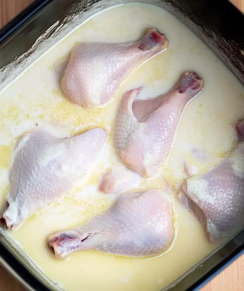 Soaking the chicken in buttermilk