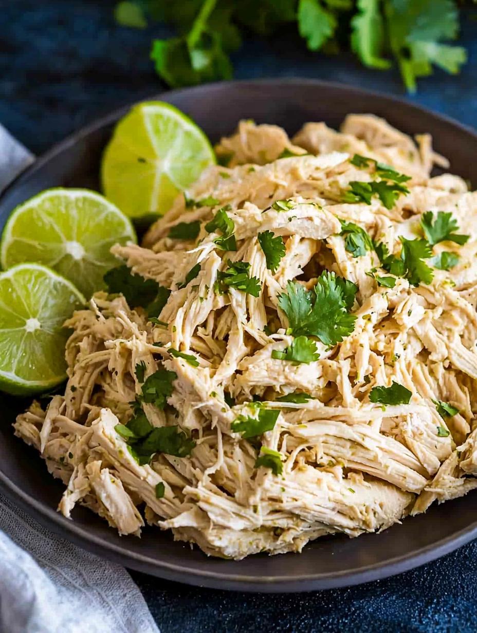 Shredded Slow Cooker Lime Cilantro Chicken