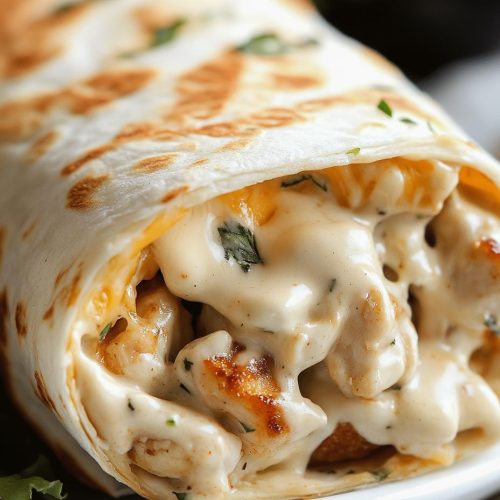 Cheesy Garlic Chicken Wraps