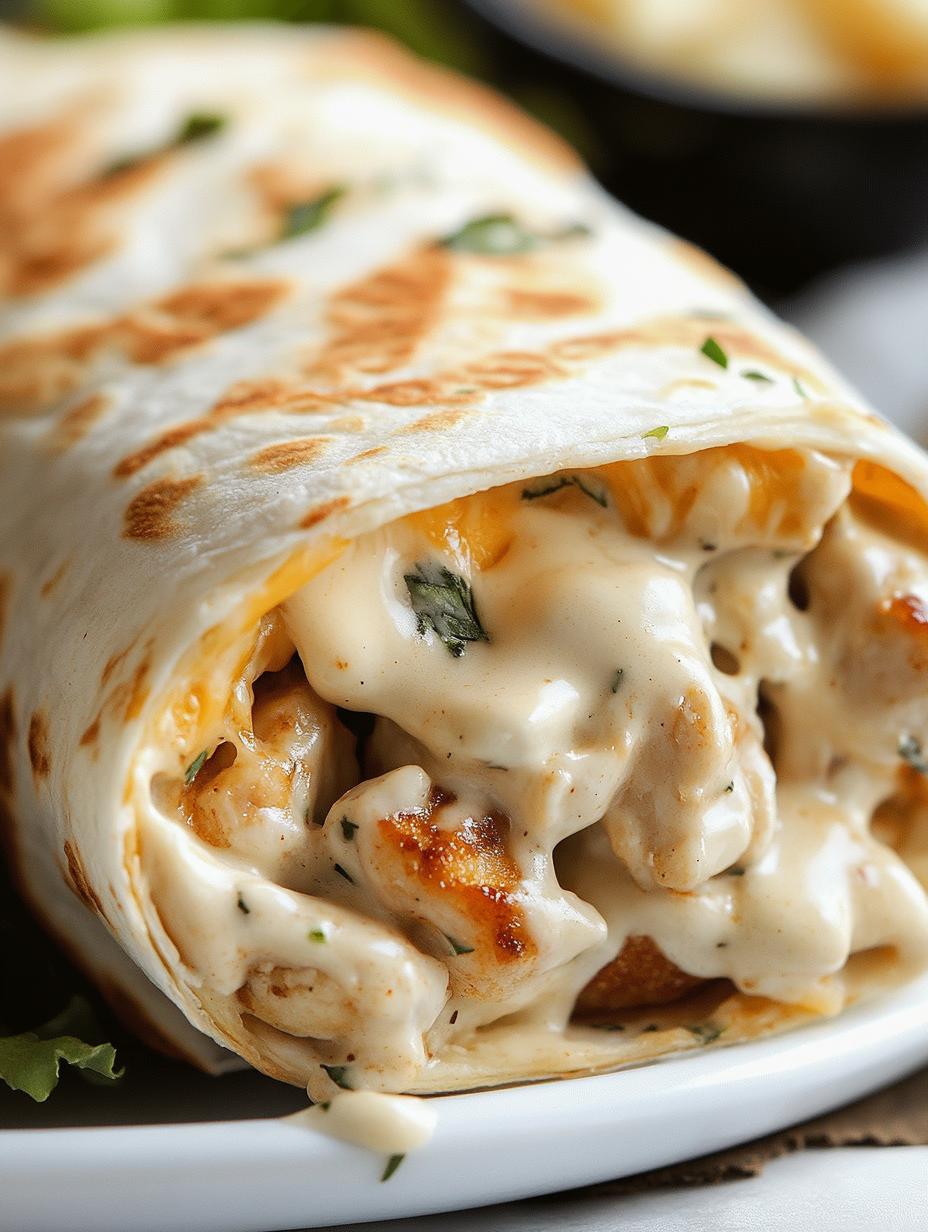 Cheesy Garlic Chicken Wraps