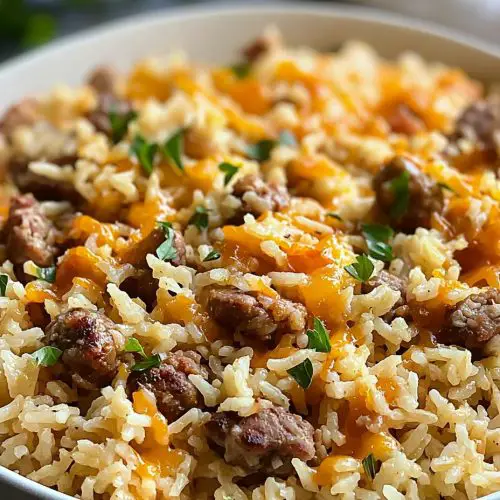 Cheesy Sausage and Rice