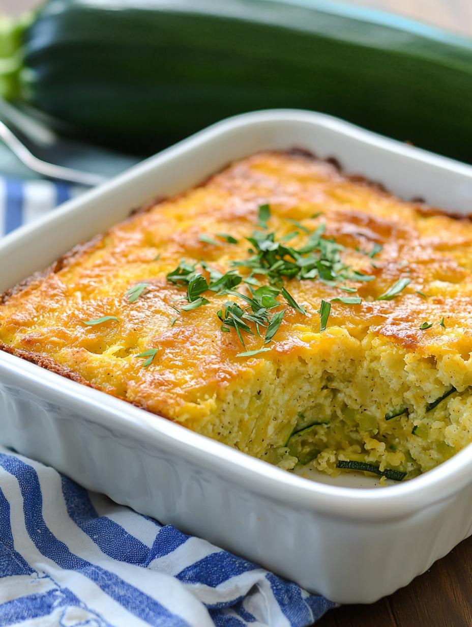 Cheesy Zucchini Cornbread Casserole