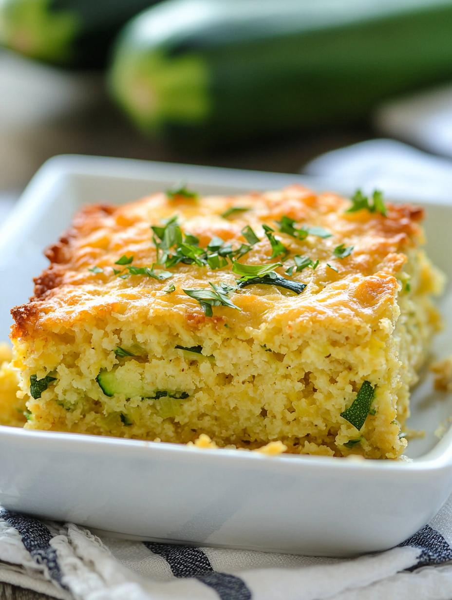 Cheesy Zucchini Cornbread Casserole