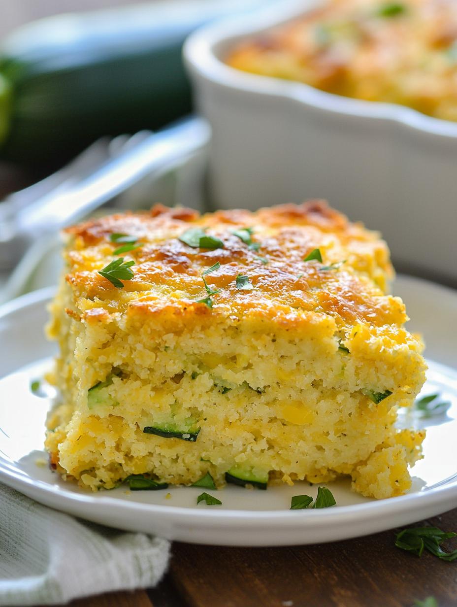 Cheesy Zucchini Cornbread Casserole