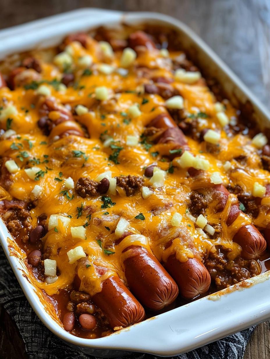 Chili Cheese Dog Casserole