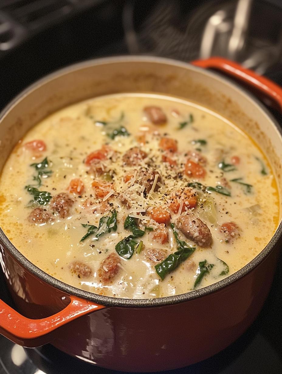 Creamy Parmesan Italian Sausage Soup