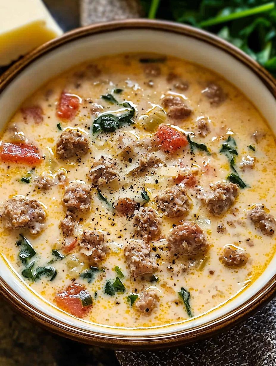 Creamy Parmesan Italian Sausage Soup