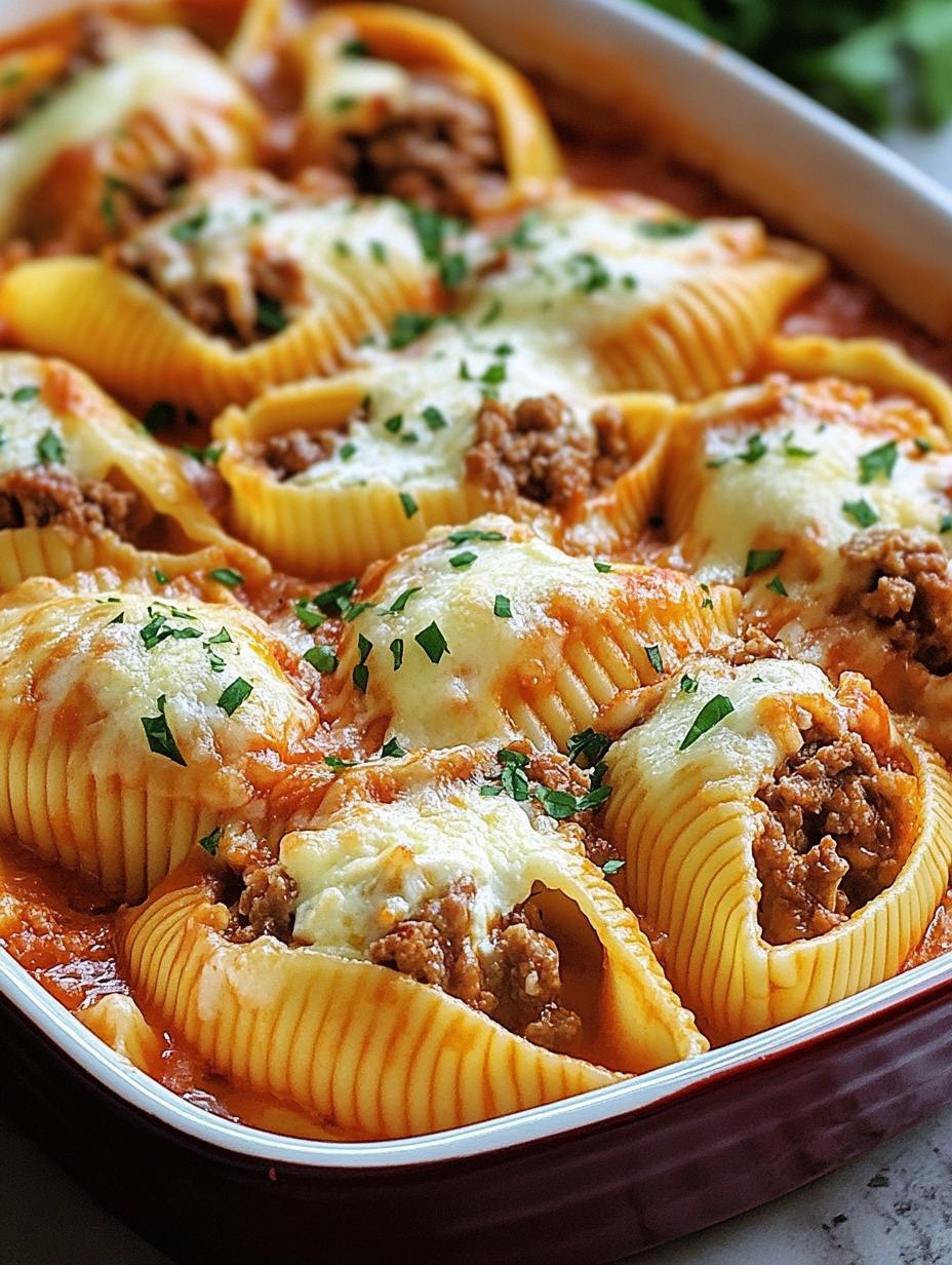 Creamy Ricotta Beef Stuffed Shells Pasta