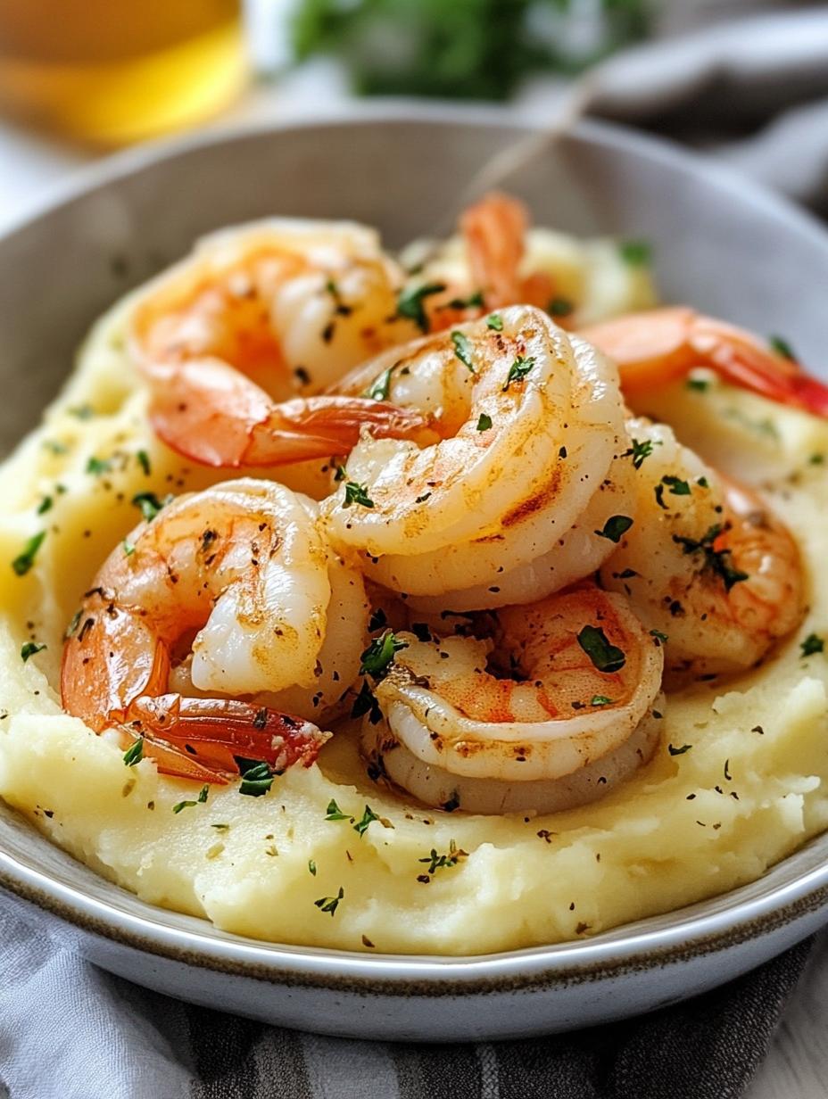 Garlic Butter Shrimp and Mashed Potatoes