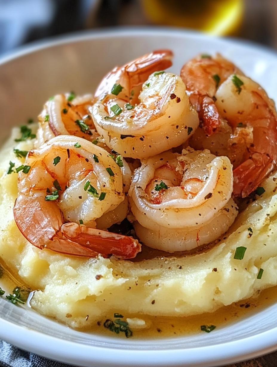 Garlic Butter Shrimp and Mashed Potatoes