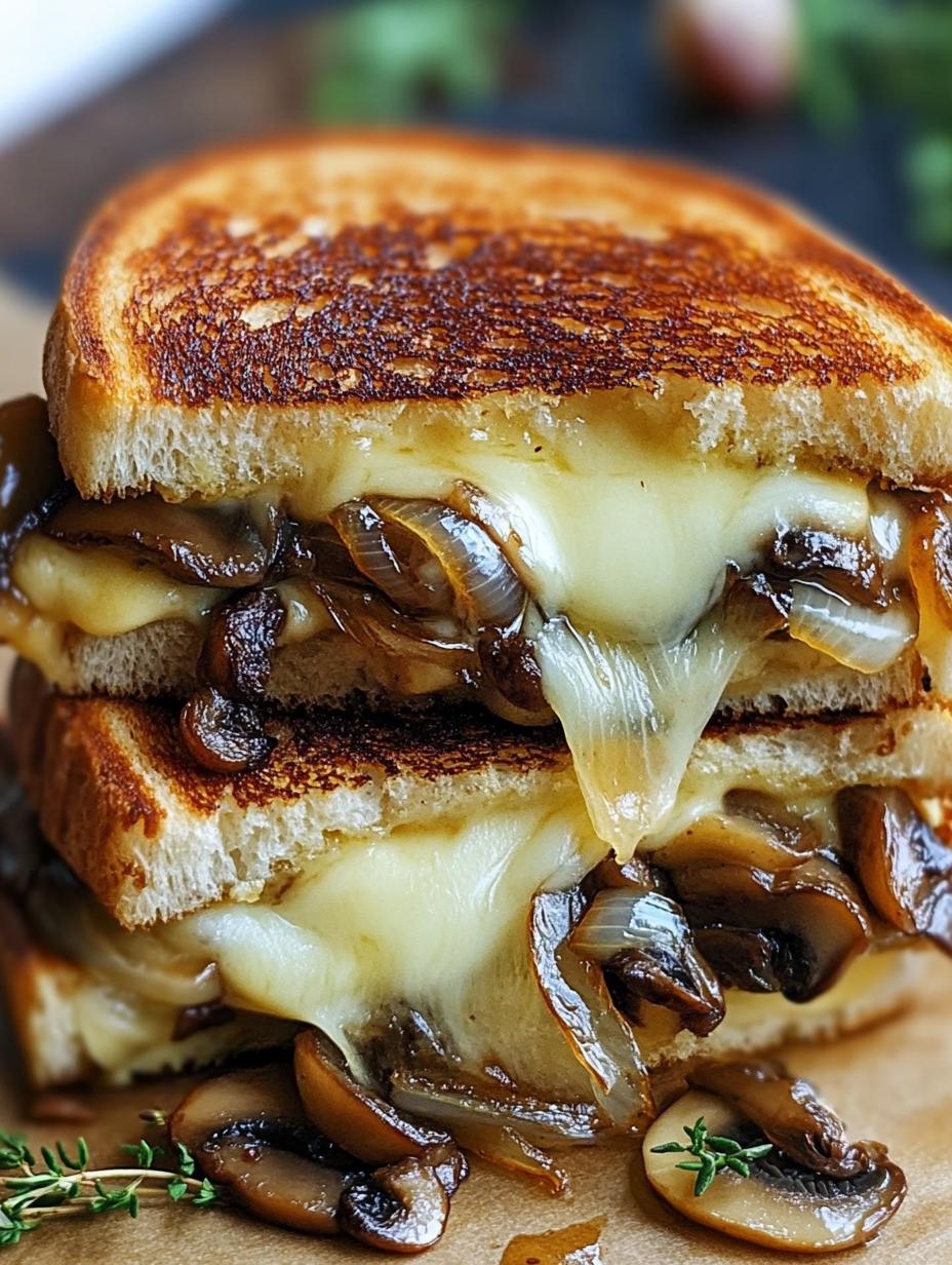 Grilled Cheese with Gouda, Roasted Mushrooms, and Onions