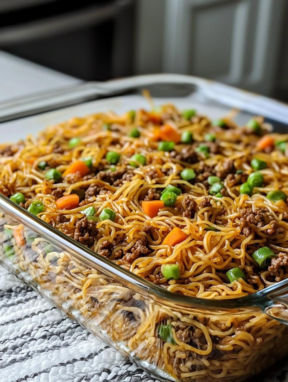 Ground Beef Chow Mein Casserole