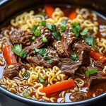 Slow Cooker Beef Ramen Noodles