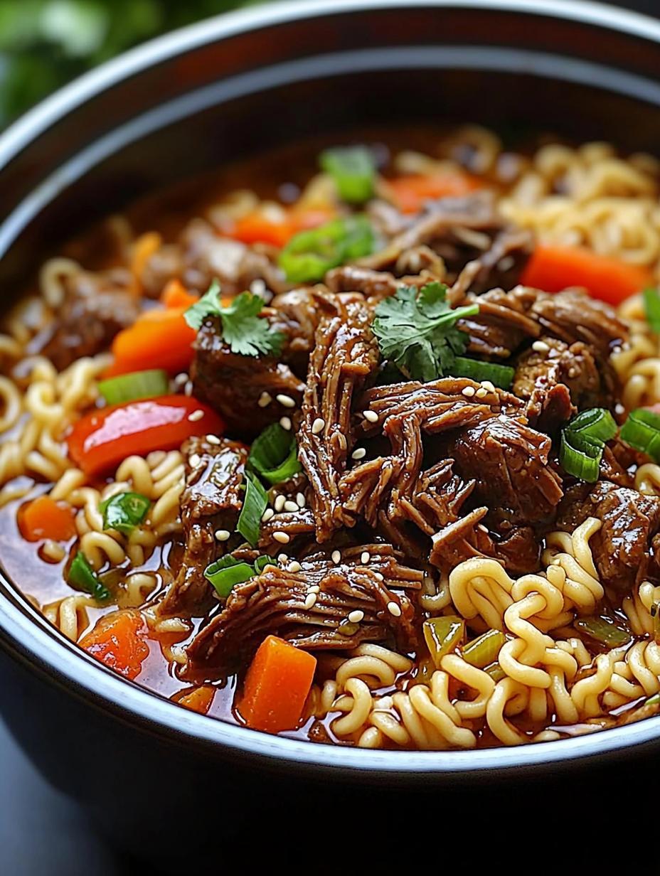 Slow Cooker Beef Ramen Noodles